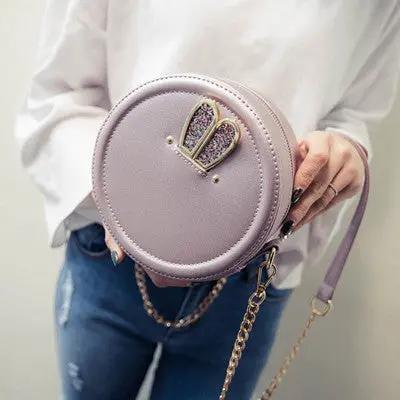 Women Beach Bag Color Rabbit Ear Round Bags Lady Girls Handbags Shoulder Bag Casual Bolsa Shopping Bags Mini Sac Mujer 4