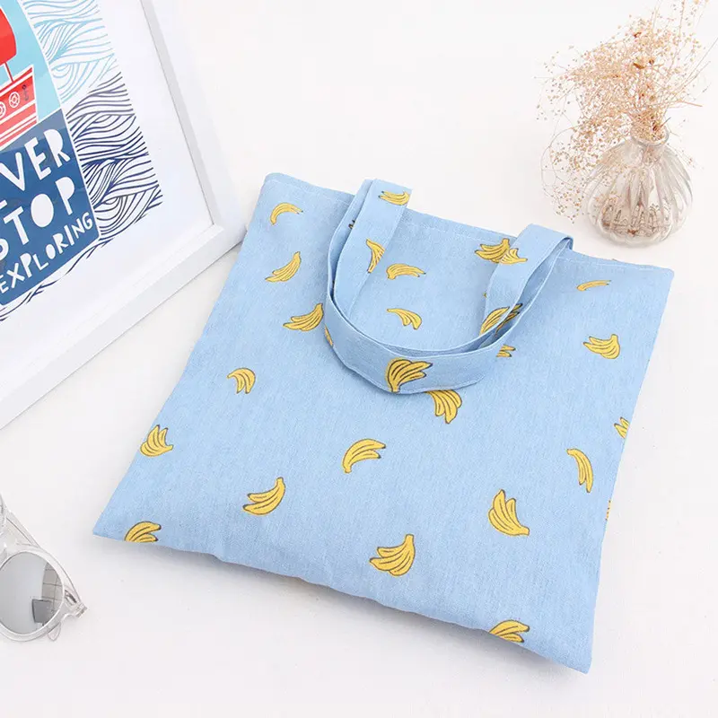 Women Beach Canvas Bag Banana Printing Handbags Ladies Large Shoulder Bag Totes Casual Bolsa Shopping Bags 2