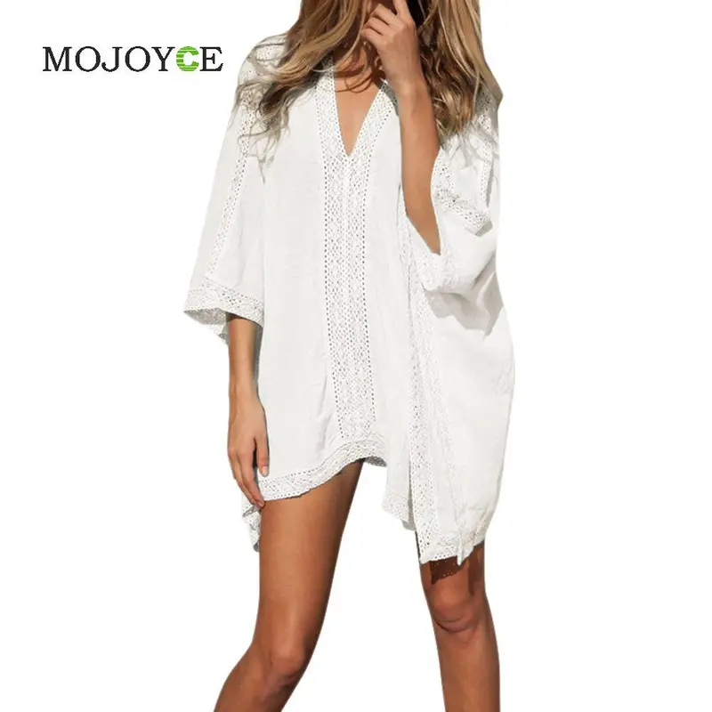 Women Beach Cotton Crochet Poncho Kimono Cover Up Sexy Kimono 1