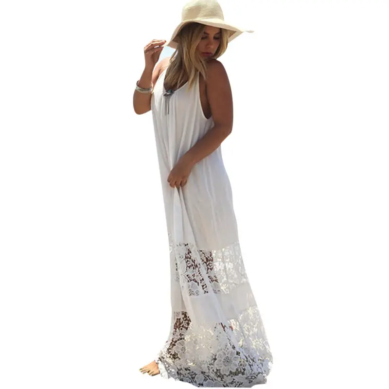 Women Beach Dress Dress Chiffonwomen Dress Sexy Casual Lace Long Maxi Party Beach Dress Vestido Plus Size 1