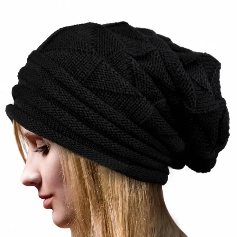 Women Beanies Crochet Hat Wool Knit Beanie Warm Soft Skullies Beanie Knit Cap Hats Knitted Caps 2