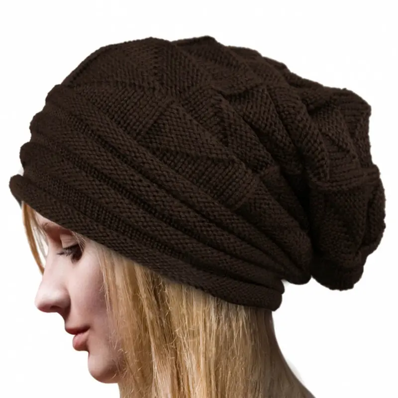 Women Beanies Crochet Hat Wool Knit Beanie Warm Soft Skullies Beanie Knit Cap Hats Knitted Caps 3