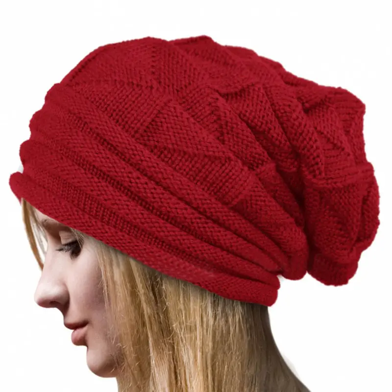 Women Beanies Crochet Hat Wool Knit Beanie Warm Soft Skullies Beanie Knit Cap Hats Knitted Caps 5