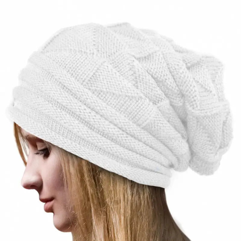Women Beanies Crochet Hat Wool Knit Beanie Warm Soft Skullies Beanie Knit Cap Hats Knitted Caps 6