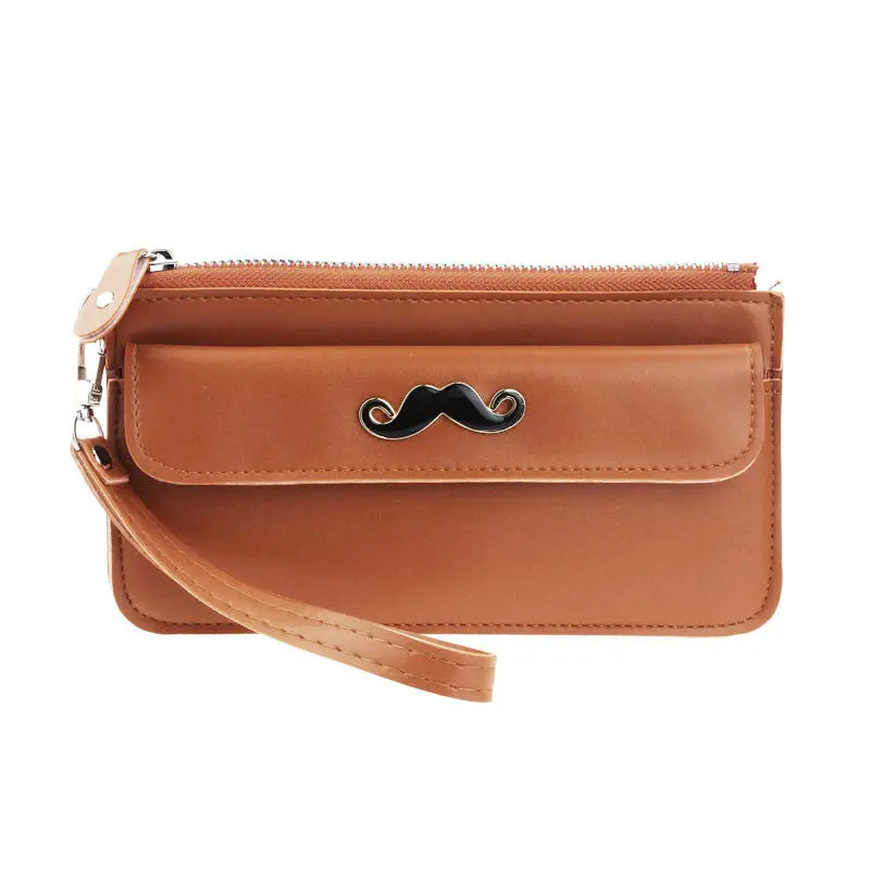 Women Beard Mustache Purse Long Mobile Wallet Bag Card Holder Hbag 1