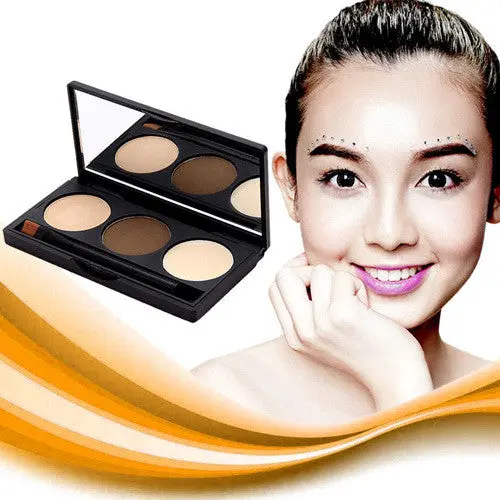 Women Beauty Eyebrow Powder Eye Brow Palette Cosmetic Makeup Shading Kit Wooden Hle Brush Brush Eye Makeup 1