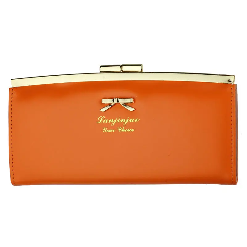 Women Bifold Long Clutchwallet Bowknot Button H Bag Purse 6