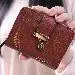 Women Bifold Wallet Leaf Pattern Pu Leather Clutch Card Holder Purse Handbag Bolsa Feminina 3
