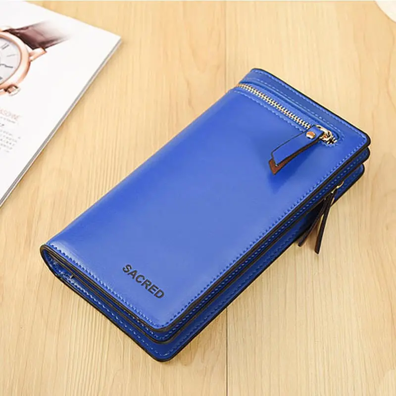 Women Bifold Zipper Wallet Pu Card Clutch Holers Purse Bag 1