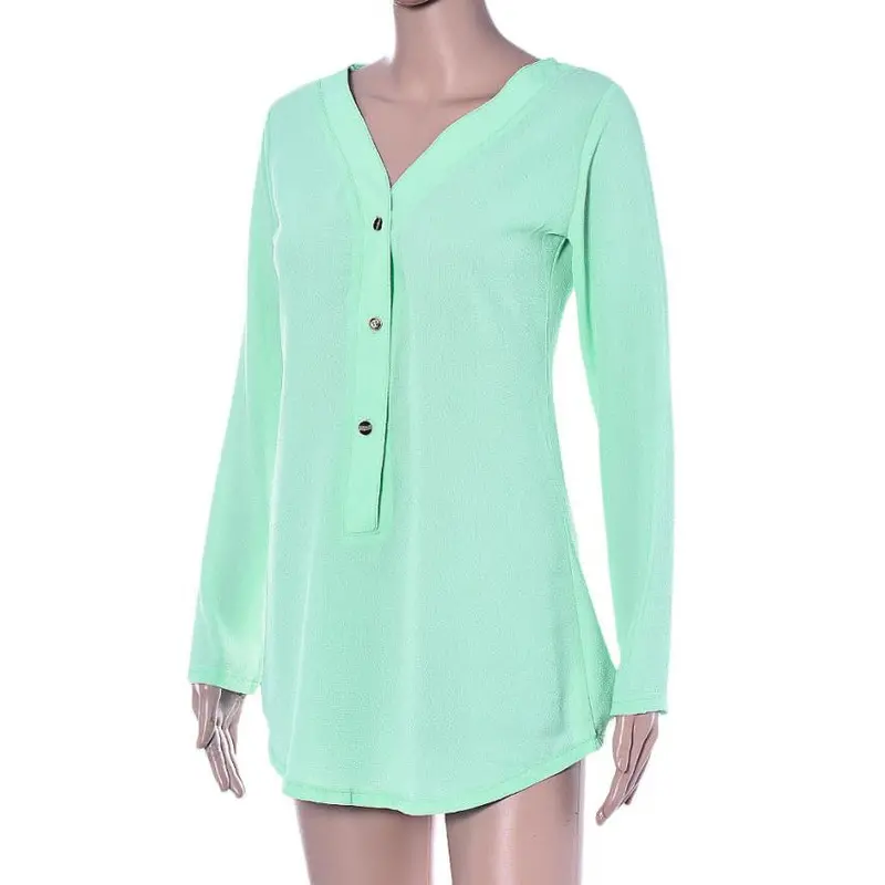 Women Blouses Long Sleeve Chiffon Lapel Collar Shirts Blusas Feminina Ladies Tops Casual Long Shirt Cy Color 7