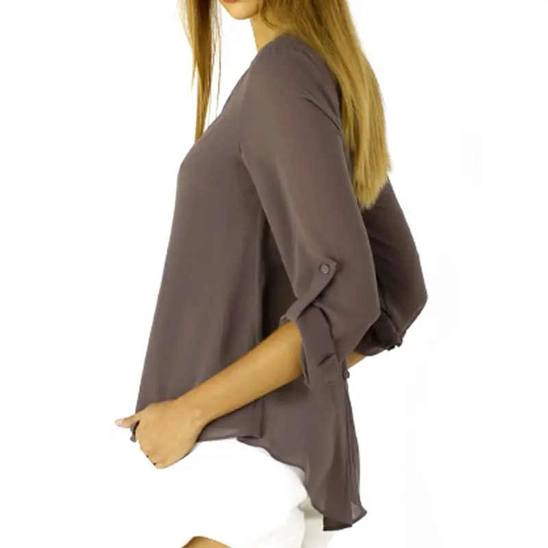 Women Blouses Loose Long Sleeve Chiffon Blouse Casual Shirt Tops Clothing For Women Chemise Feida 9