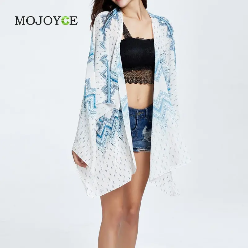 Women Blouses Plus Sizes Floral Cardigan Women Tops Chiffon Batwing Blouse Kimono Cardigan Chemise Femme 1