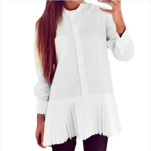 Women Blouses Shirt Dress Long Sleeve Blusas Femininas Ladies Chiffon Tops For Women Clothing White M0493 1