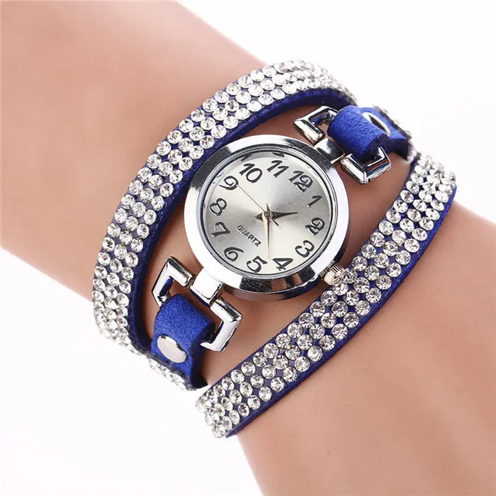 Women Bracelet Watch Rhinestone Leather Wristwatches Vintage Quartz Watch Ladies Wrist Watch Montre Watches Bracelet Feida 3