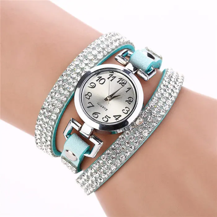 Women Bracelet Watch Rhinestone Leather Wristwatches Vintage Quartz Watch Ladies Wrist Watch Montre Watches Bracelet Feida 6