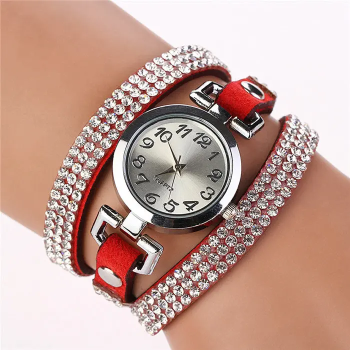 Women Bracelet Watch Rhinestone Leather Wristwatches Vintage Quartz Watch Ladies Wrist Watch Montre Watches Bracelet Feida 8
