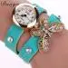 Women Bracelet Watches Rhinestone Crystal Relogio Feminino Pu Leather Gift Dress Clock 6