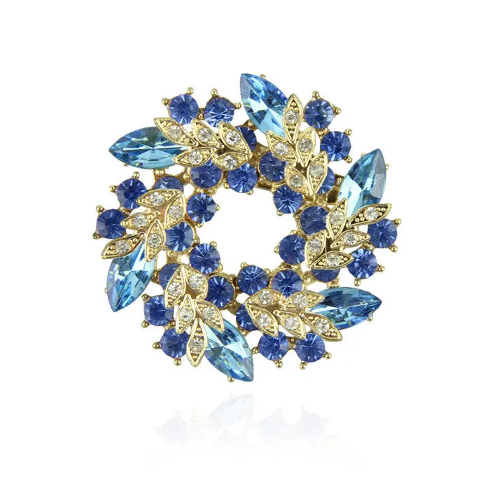 Women Brooches Quality Accessories Crystal Women Circle Flower Brooch Pin Interspersion 1