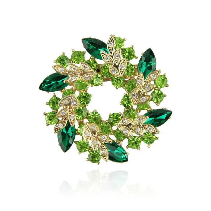 Women Brooches Quality Accessories Crystal Women Circle Flower Brooch Pin Interspersion 2
