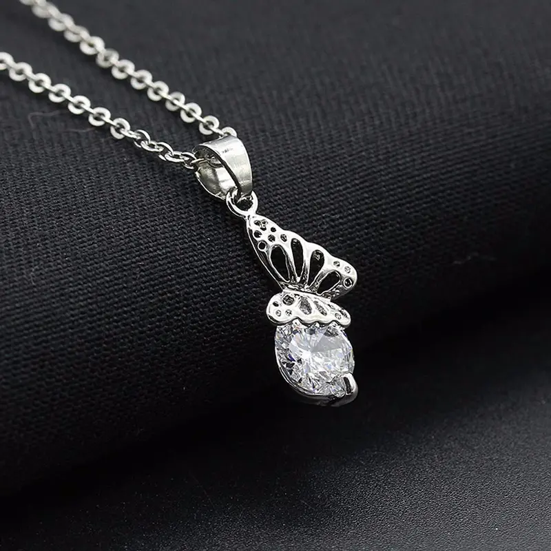 Women Butterfly Pendant Necklace Chain Necklace Jewelry Feida 2