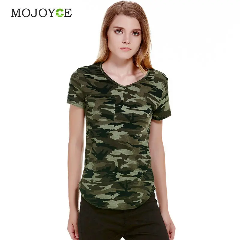 Women Camouflage Pocket T-Shirts Army Print Clothes Short Sleeve T-Shirt Roupas Femininas Blusa Shirts Loose Vestidos Top Tees 1
