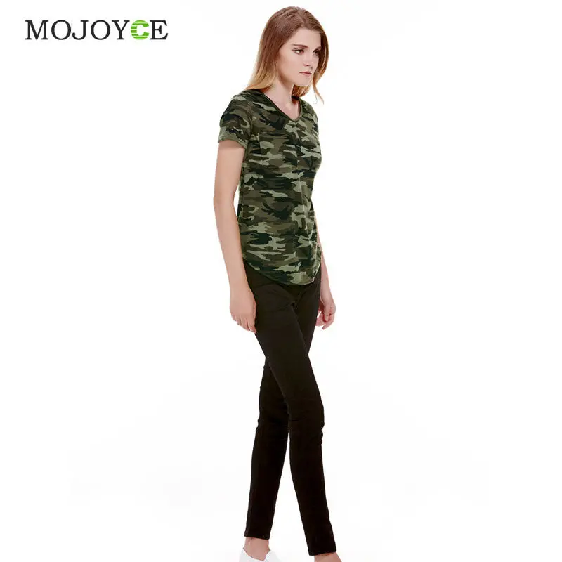 Women Camouflage Pocket T-Shirts Army Print Clothes Short Sleeve T-Shirt Roupas Femininas Blusa Shirts Loose Vestidos Top Tees 3