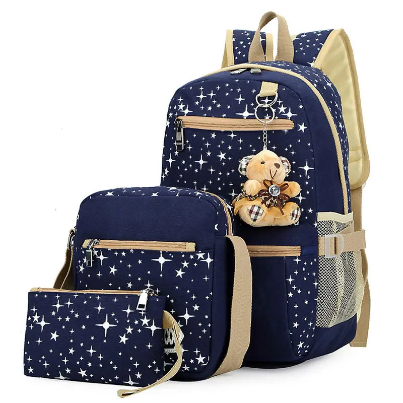 Women Canvas Backpack Shoulder School Bag For Teenager Girl Mochila Satchel Rucksack Lad Bags Women Bag Clutch 1