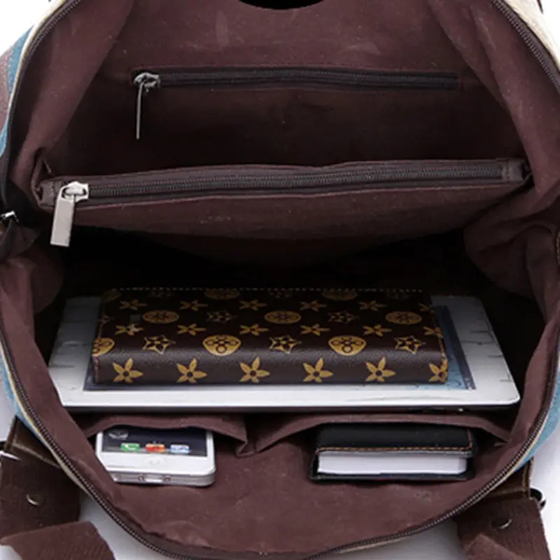 Women Canvas Bags Striped Design Bag Beach Famous Women Handbag Ladies Shoulder Bag Vintage Bolso 2