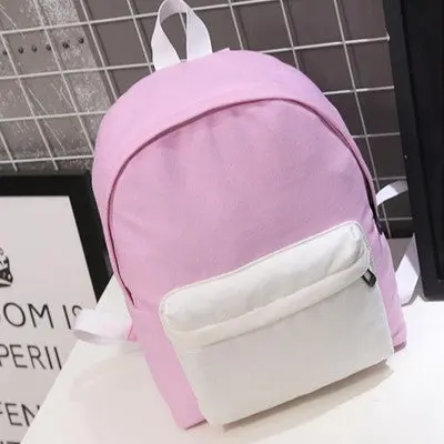 Women Canvas Simple Design Backpack Women's Backpacks For Teenage Girls Ladies Bags With Zippers Black Bags 2