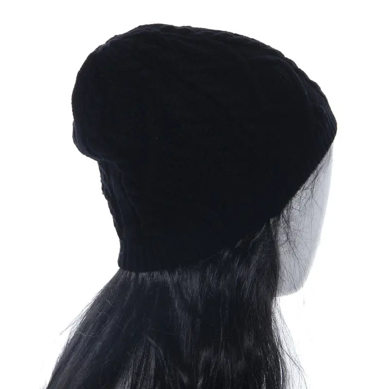 Women Caps Knitting Beanies Hat Solid Color Warm Soft Skullies Beanie Cap Hats Touca Gorro Knitted Caps 2