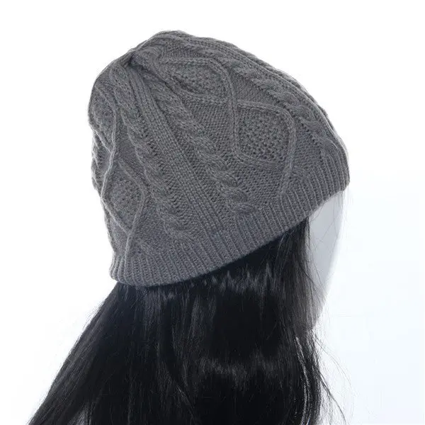 Women Caps Knitting Beanies Hat Solid Color Warm Soft Skullies Beanie Cap Hats Touca Gorro Knitted Caps 4