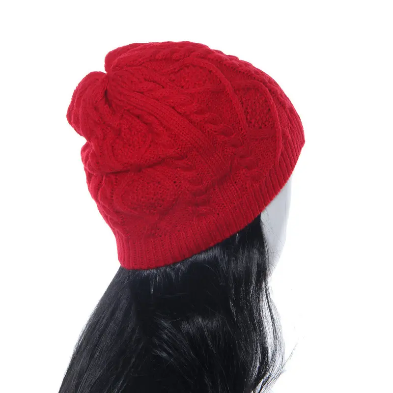 Women Caps Knitting Beanies Hat Solid Color Warm Soft Skullies Beanie Cap Hats Touca Gorro Knitted Caps 5