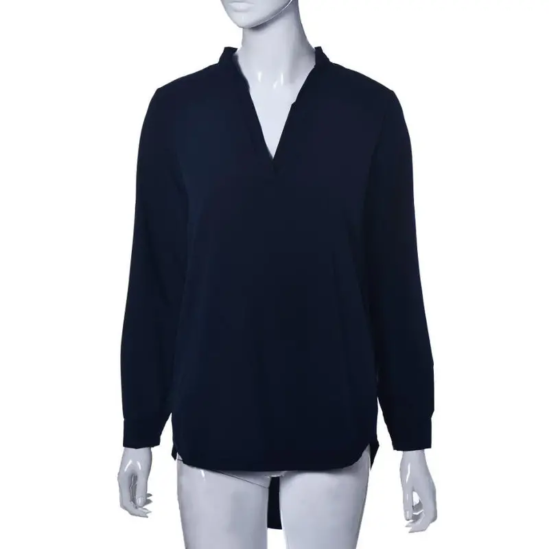 Women Casual Long Sleeve Tunic V Neck Loose Tops Plus Size Shirt Blouse Fast Shipping 8