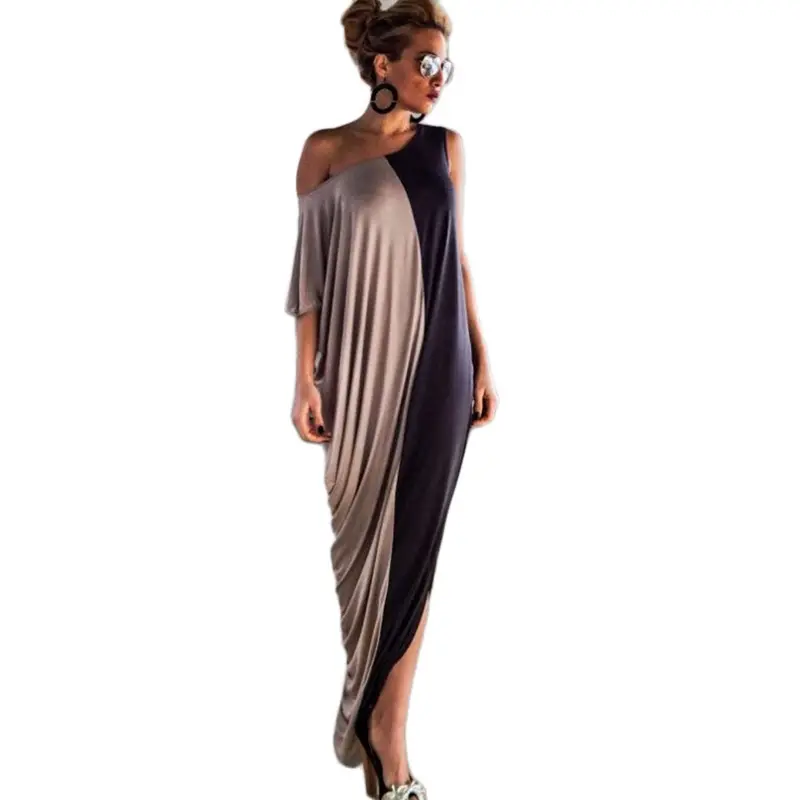 Women Casual Loose Off Shoulder Long Maxi Dress Plus Size Office Dress 5