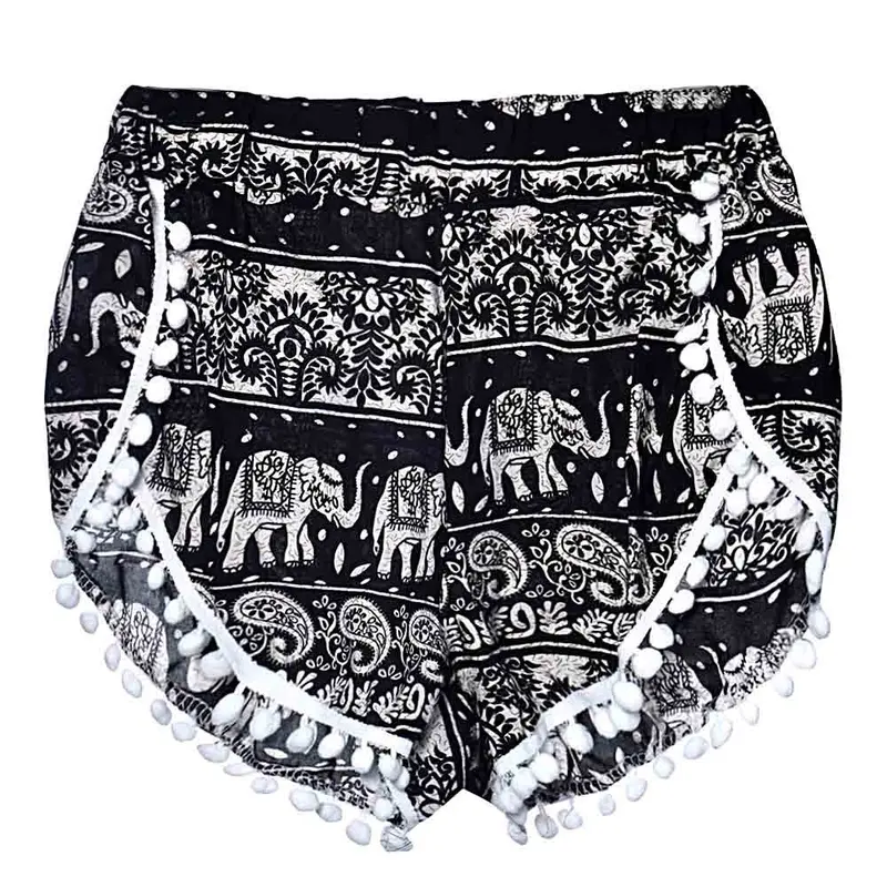 Women Casual Printed Shorts Plus Size Women's Shorts Casual Short Pants High Waist Short Beach 1
