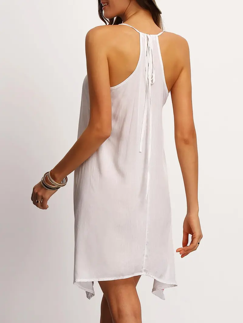 Women Casual Vintage Mini Dress Foral Print Sexy Spaghetti Strap O Neck Beach Style Cropped Vestidos M0150 6