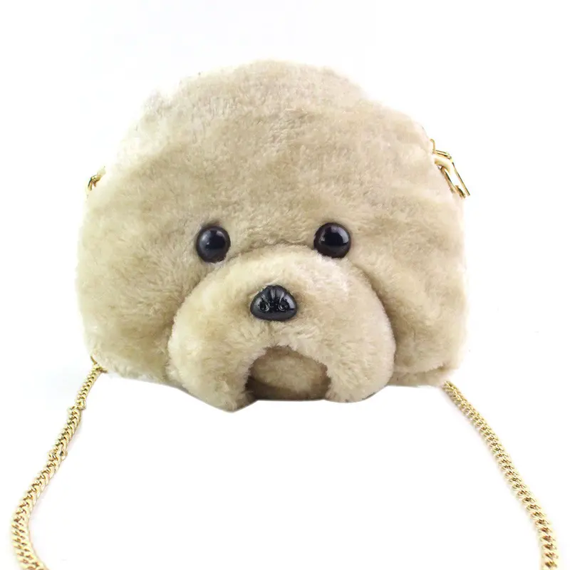Women Chain Bear Plush Clutch Women's Hbags Zipper Crossbody Shoulder Bag Famouswomen Messenger Bags Hbag 1