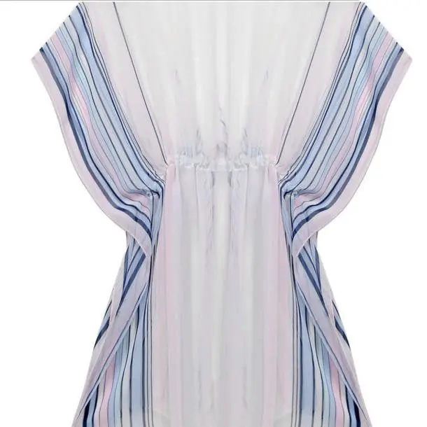 Women Chiffon Beach Kaftan Beach Dresses V Neck Cardigan Ladies Dresses Beachwear Big Size Clothing Feida 3