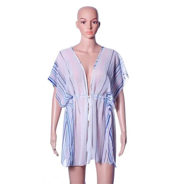 Women Chiffon Beach Kaftan Beach Dresses V Neck Cardigan Ladies Dresses Beachwear Big Size Clothing Feida 4