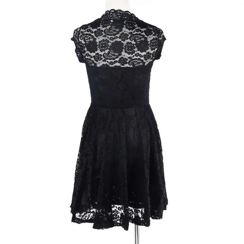 Women Clothing Vintage Party Bodycon Sexy Mini Lace Dress Black White Vestidos De Fiesta Dress Feida 7