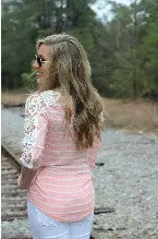 Women Clothing Women Cotton T-Shirt Half Lace Casual Tees Tops Patchwork Shirt Pink Tops For Woman Shirt Tops J4025 1