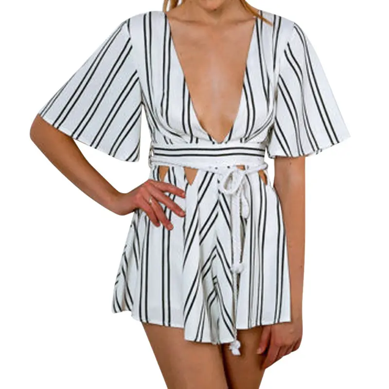 Women Clubwear V-Neck Playsuit Bodycon Party Jumpsuit Romper Trousers 1