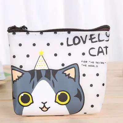 Women Coin Purse Girls Cute Cat Print Coins Purses Mini Wallet Bag Change Pouch Key Holder 1