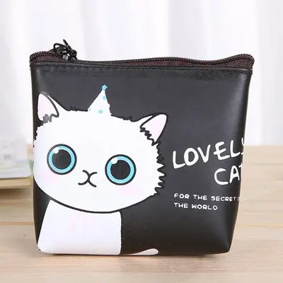 Women Coin Purse Girls Cute Cat Print Coins Purses Mini Wallet Bag Change Pouch Key Holder 2