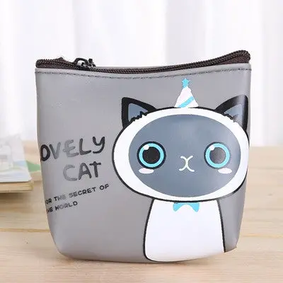 Women Coin Purse Girls Cute Cat Print Coins Purses Mini Wallet Bag Change Pouch Key Holder 4
