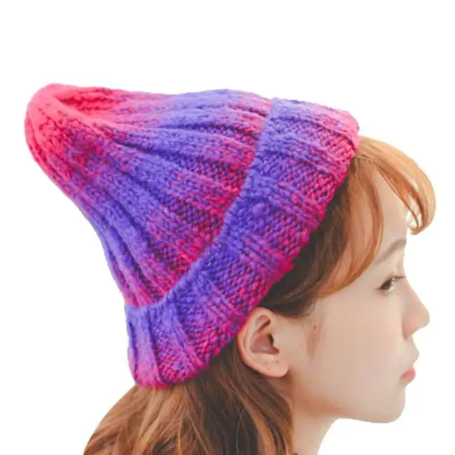Women Crochet Hat Wool Knit Beanie Warm Cap 1