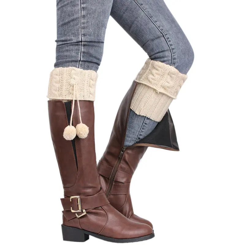 Women Crochet Knitted Stocking Footless Leg Warmers Boot 5 Colors New Boot Cover Elastic Thigh High Cuffs Leg Warmers 1