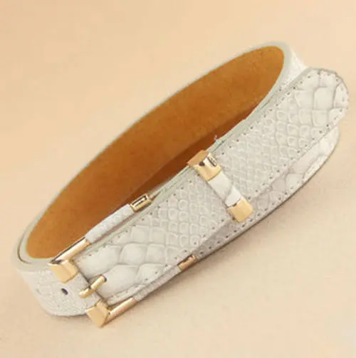 Women Crocodile Pattern Wide Waist Belt Brand Lady Leather Belts Metal Buckle Straps Trend All-Match Waistband 1