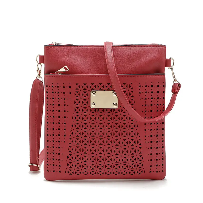 Women Crossbody Satchels Hollow Out Crossbody Shoulder Messenger Bags Flower Pu Leather Women's Hbags Bolsas 6