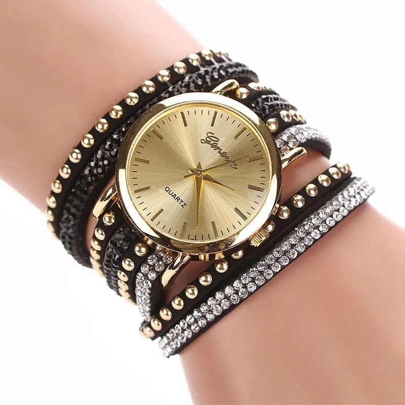 Women Crystal Bracelet Watch Quartz Braided Luxury Bling Girls Lady Dress Hour Mujer Wrist Watch Gifts 1